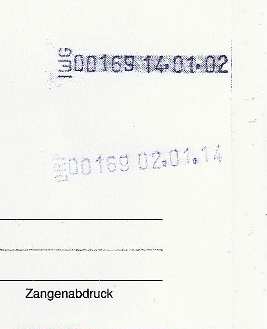 Zangenabdrücke: 14.01.02, 02.01.14